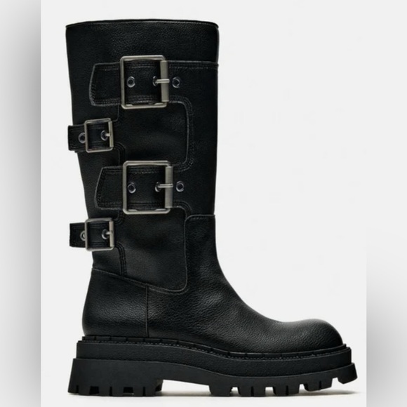 Zara Buckled Lug Sole Ankle Boots - Picture 6 of 7